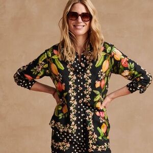FARM Rio cocoa paradise button down XS